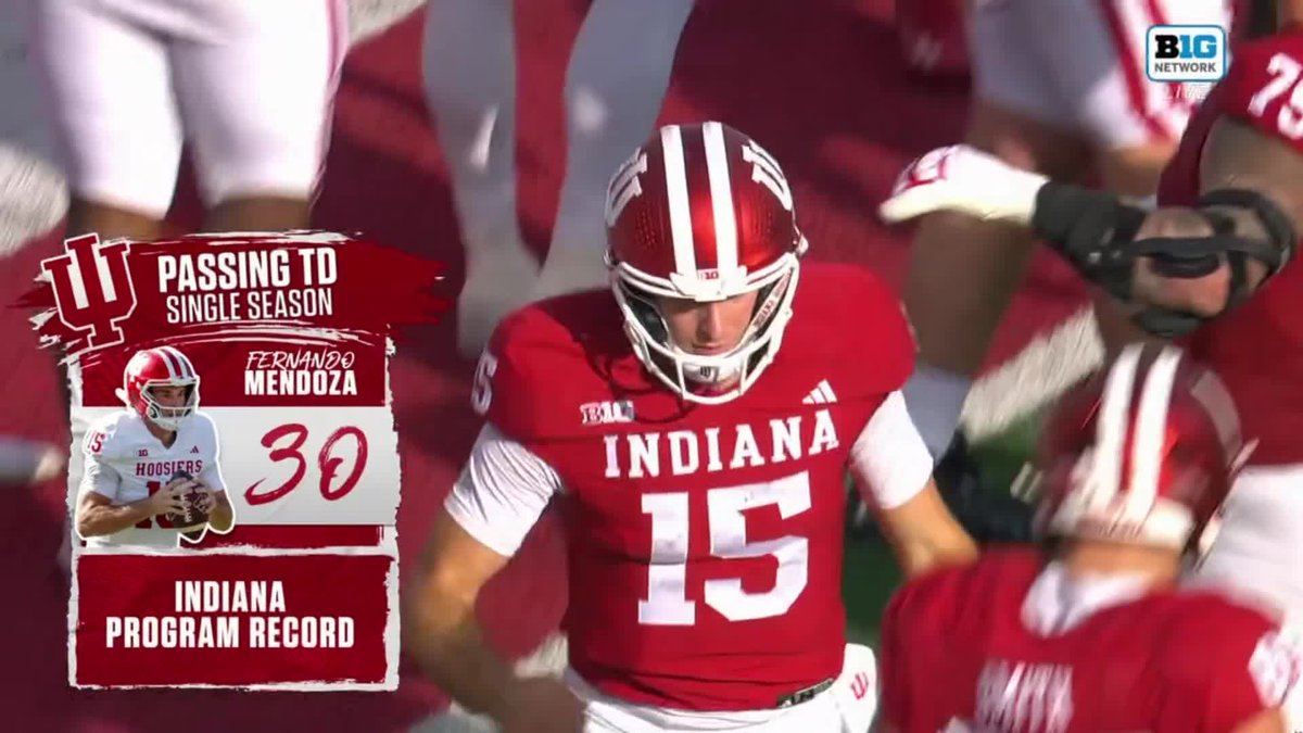3️⃣0️⃣ TD passes (and counting) 🙌 Watch each and every one of Fernando Mendoza's Indiana Football single-season record TD passes 👇
