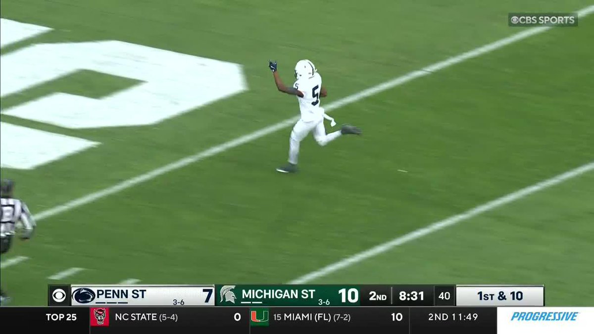 "Going deep. Man is wiiiiiiiide open. And he's got him!" Penn State Football with a 75-yard STRIKE 🎯
