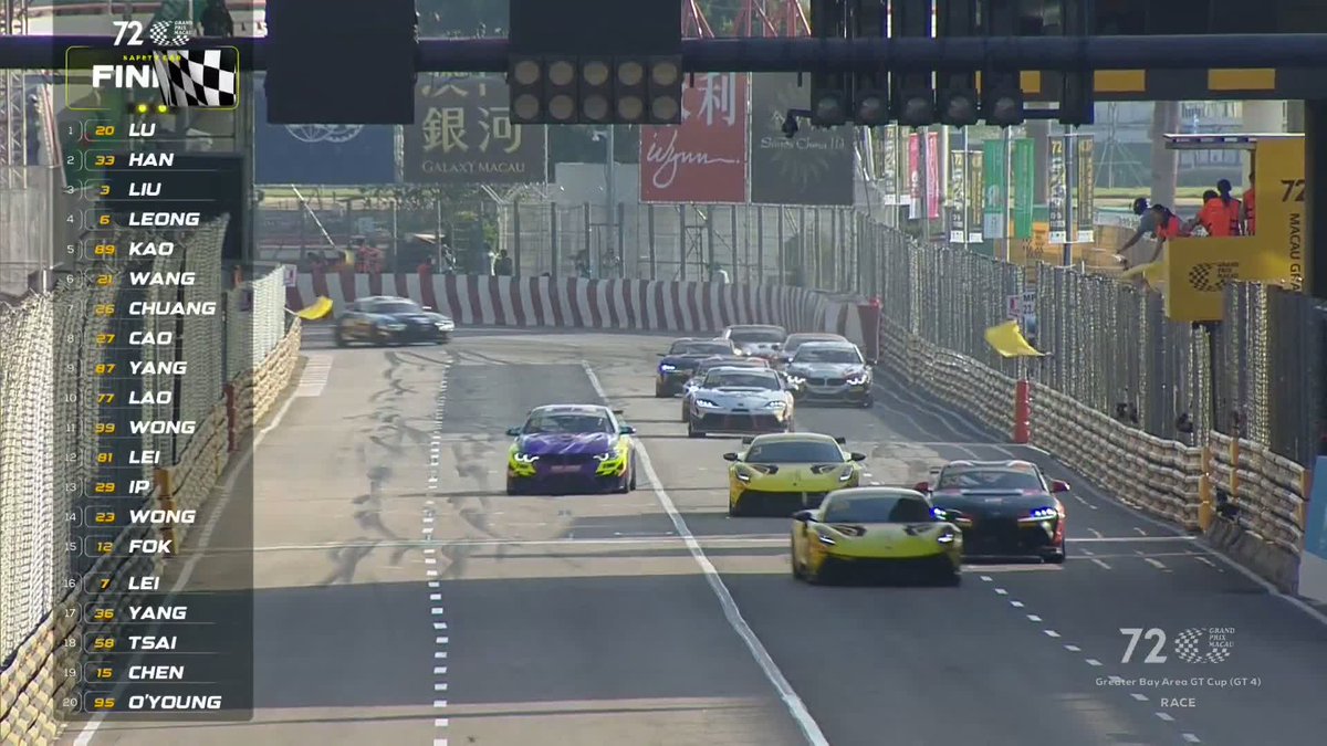 🏆 GREATER BAY AREA GT CUP 🏆 A ceremonial finish but victory nevertheless goes to Daniel Lu and Lotus! #SROGTCup 🇲🇴 #72MacauGP