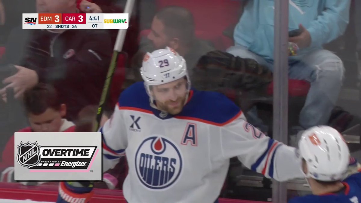 LEON DRAISAITL! 🚨 He scores just 19 seconds into Energizer overtime to lift the Edmonton Oilers to the win!