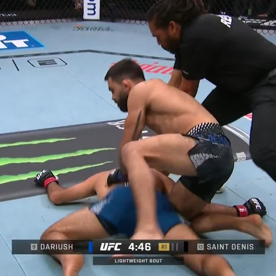 JUST LIKE THAT 😮💨 Benoît "God of War" Saint Denis gets the first round finish in just 16 seconds! #VeChain #UFC322