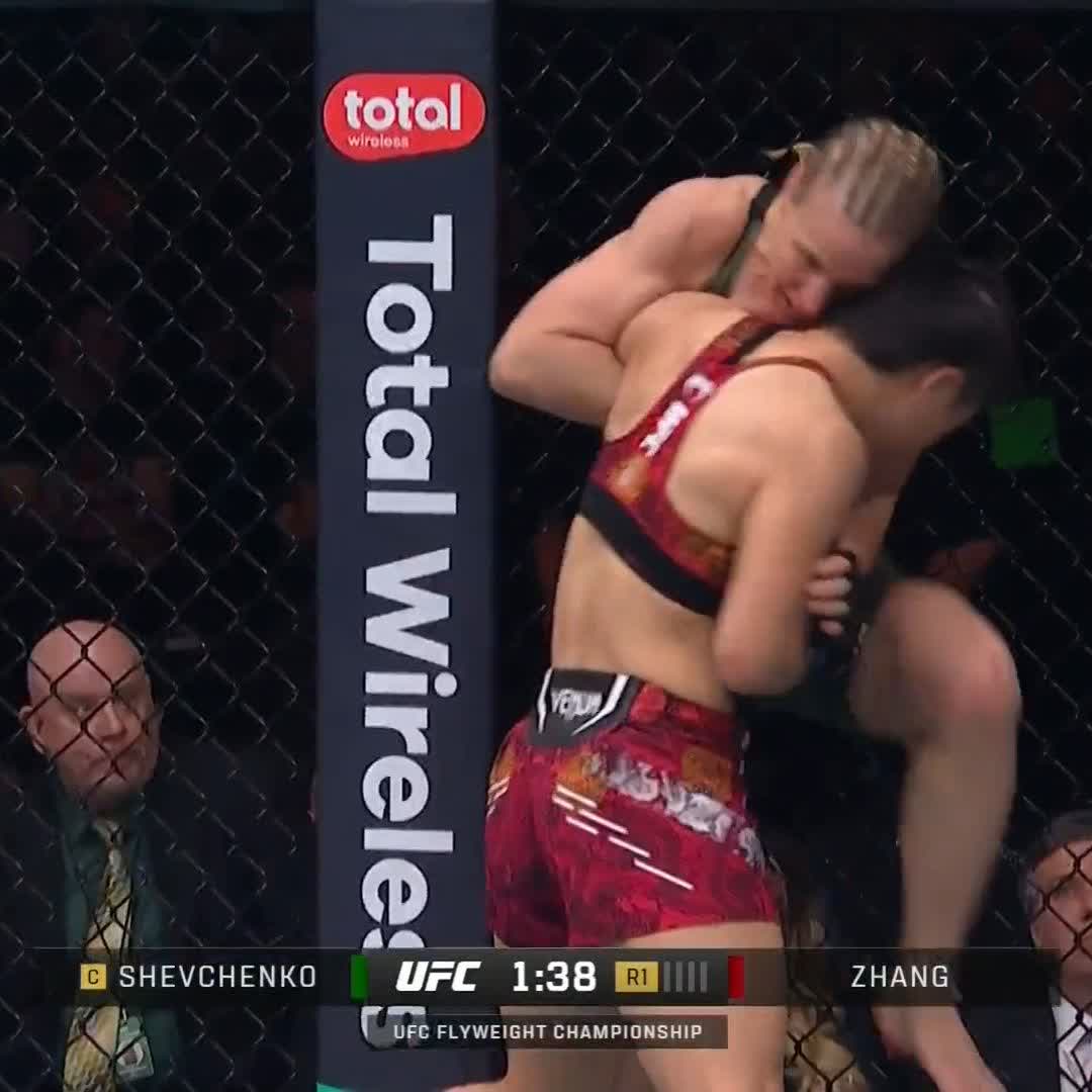 With that takedown Valentina The Bullet Shevchenko becomes the 1st woman in UFC history to land 60 career takedowns 👏 #VeChain #UFC322