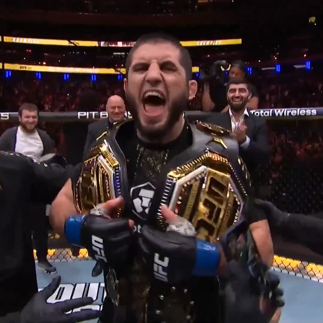 CHAMP-CHAMP NOW IS HIM! 🏆🏆 ☝️@MakhachevMMA claims the UFC welterweight gold and now your newest two-division titleholder! #VeChain #UFC322