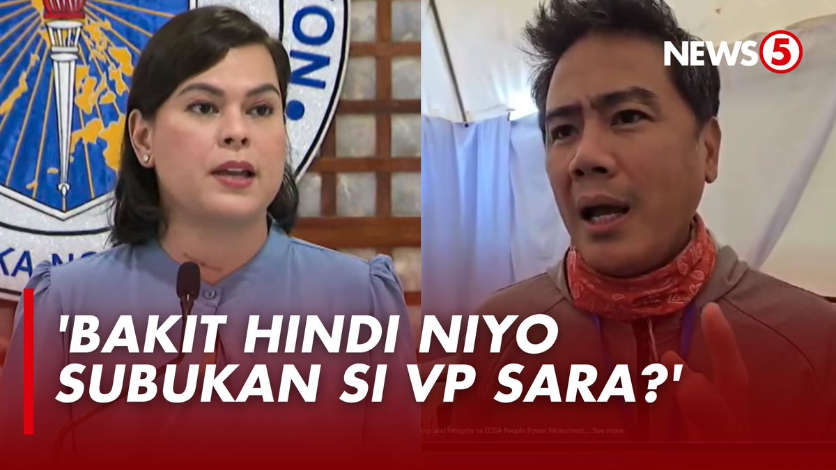 ‘SA LAHAT NG HINDI NANINIWALA KAY VP SARA, BAKIT HINDI N’YO SUBUKAN?’ ‘Yan ang naging pahayag ni Atty. Jimmy Bondoc sakaling papalit si Vice Pres. Sara Duterte sa pagkapangulo. Sinabi niya ito sa kanyang pagdalo sa rally for accountability, justice, and integrity sa EDSA People Power Monument ngayong Linggo, Nov. 16. | via Aime Atienza