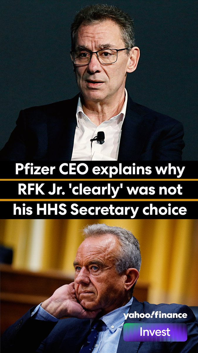 Pfizer CEO Albert Bourla says RFK Jr. was "clearly" not his HHS Secretary choice, "but it's not my choice; it's the president's."