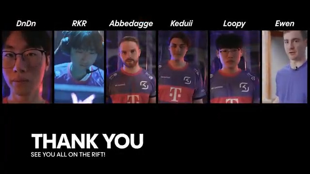 In good and bad, in funny and sad - you guys have been an integral part of SK &amp; our LEC journey and we will always cherish our time spent together 💜 Thank you for everything and nothing but the best, DnDn, Steven 🤝, Abbedagge, Tim, Loopy and Ewen Bufton 🫶