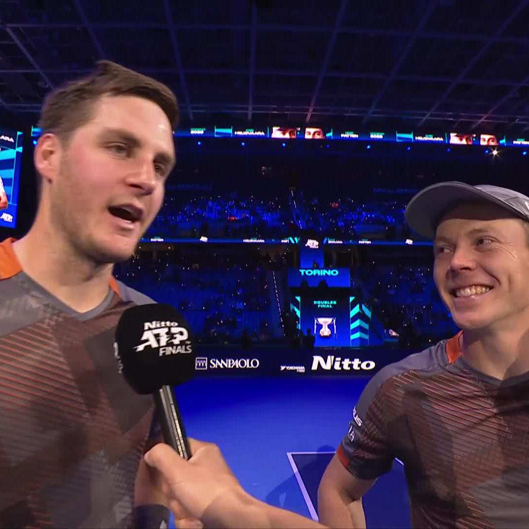 "I'm very lucky to have a partner like her and a partner like Harri" 😁💍 Henry Patten's dream week continues after his recent engagement! #NittoATPFinals