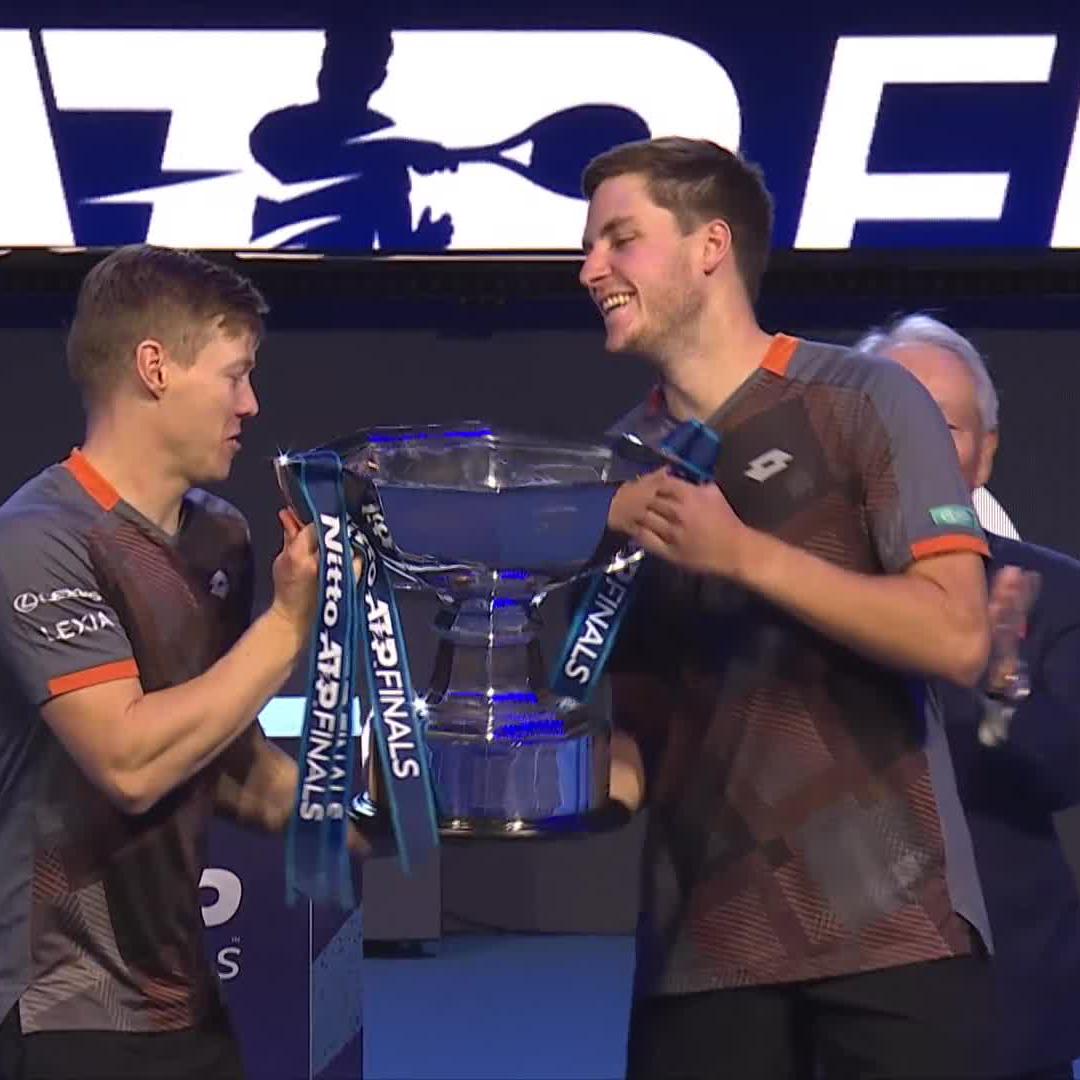 Lift it high 🏆 Heliovaara &amp; Patten are the 2025 #NittoATPFinals doubles champions 👏