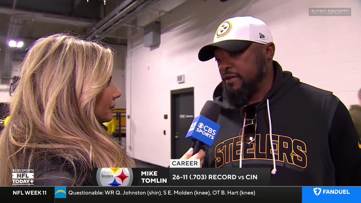 Our Melanie Collins caught up with Mike Tomlin ahead of Bengals-Steelers.