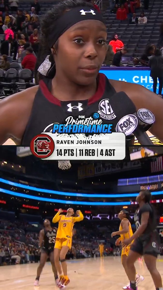 South Carolina’s Raven Johnson put on a PrimeTime Performance with a double-double in South Carolina Women's Basketball’s win against No. 8 USC 🤩