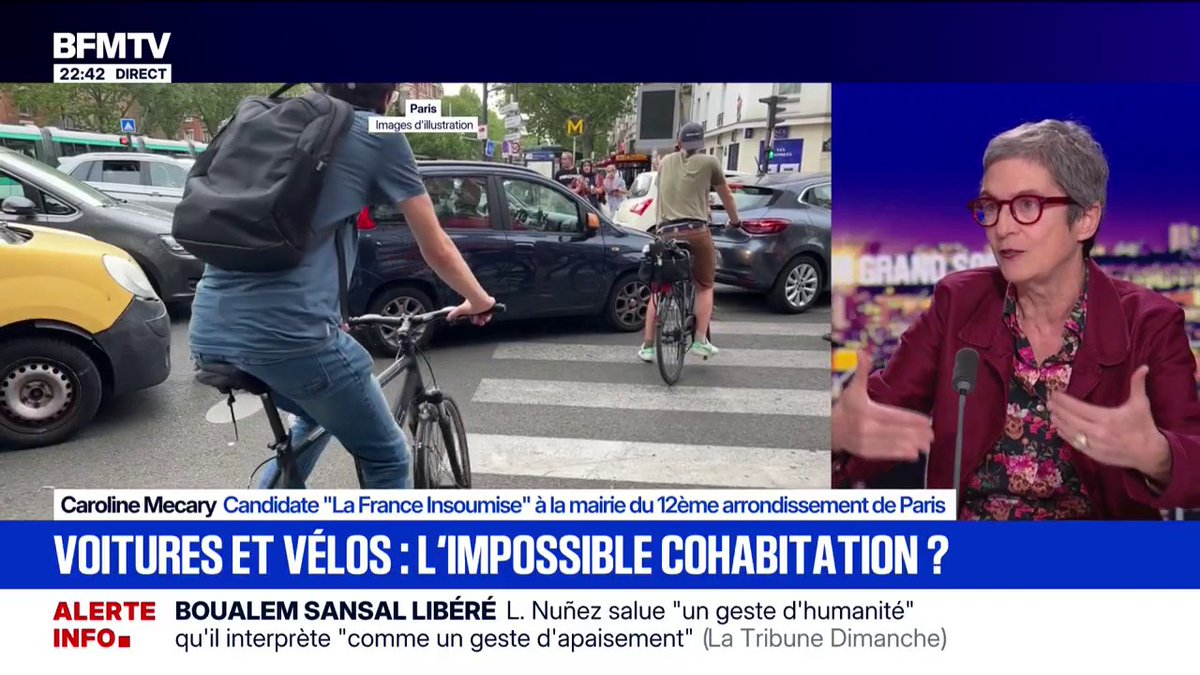 La candidate #LFI dans le XIIᵉ encense la position de Rachida Dati ن sur le vélo à Paris et critique le plan actuel des pistes cyclables… Réjouissant de voir l’idéologie rattraper la réalité.