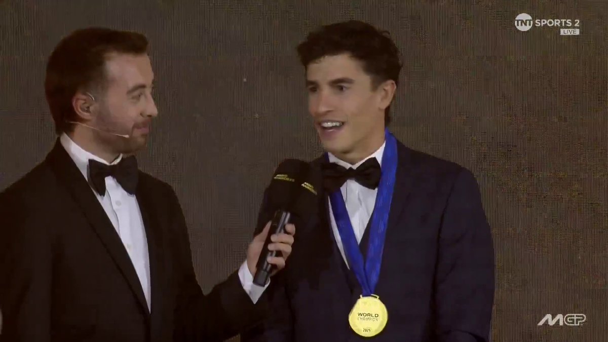 The comeback is officially complete 🏆 Marc Marquez celebrates another World Championship, another moment in the history books and another step towards becoming the undisputed GOAT 🔥 #MotoGP | #MotoGPAwards25 | Live on TNT Sports and Discovery+