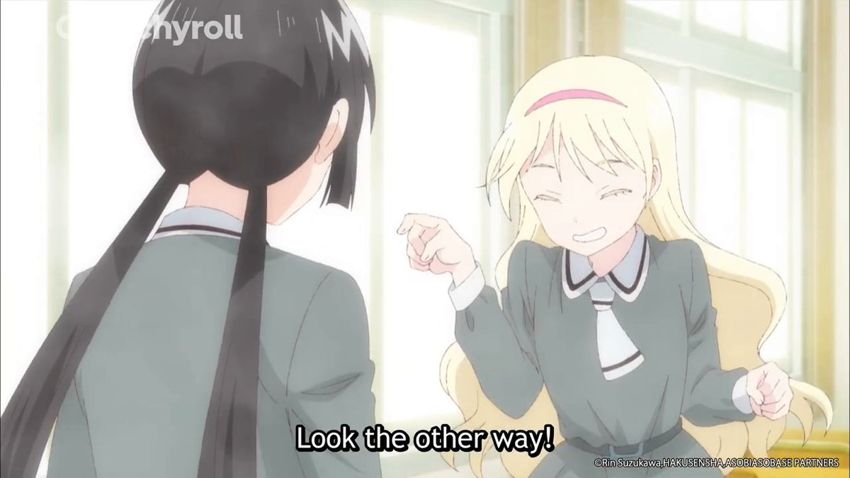 The REAL definition of "look the other way" 👀 (via Asobi Asobase - workshop of fun -)