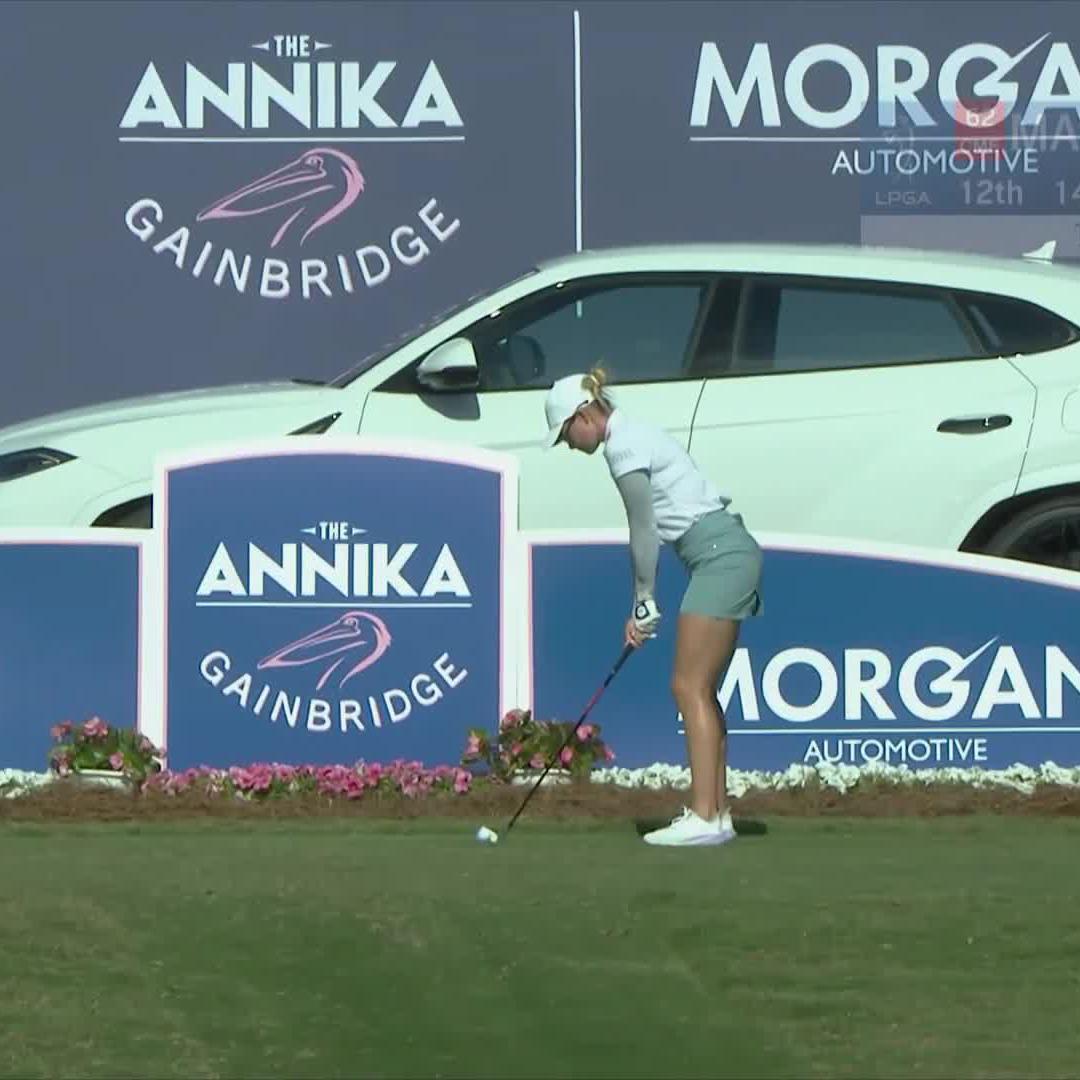 BROOKE MATTHEWS ACE FOR A LAMBORGHINI!! She will get a 2-year lease on a Lamborghini Huracán for the hole-in-one on the 12th hole at the ANNIKA. 🤯
