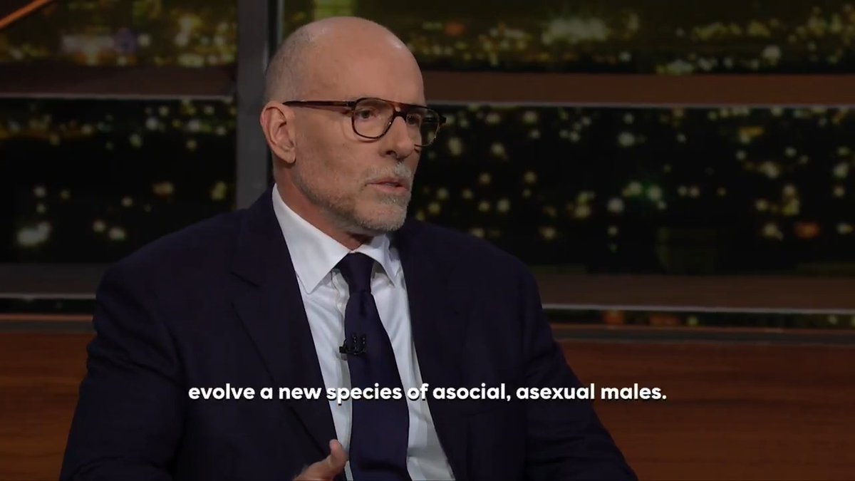 "40% of the S&amp;P is now 10 companies whose primary mission is to get you as glued to a screen for as long as possible...we've unwittingly built an economy which is dependent upon our ability to evolve a new species of asocial, asexual males." – Scott Galloway #RealTime
