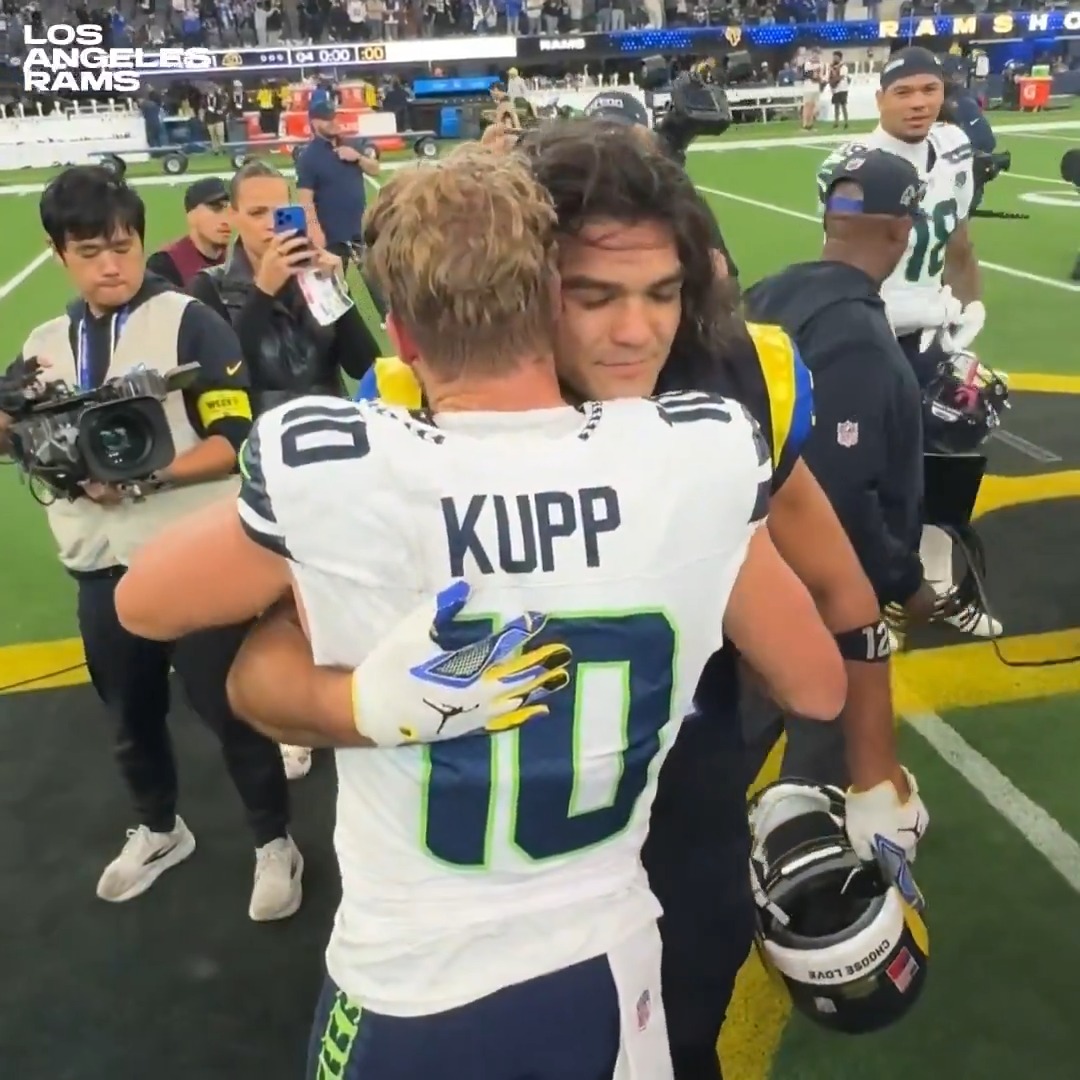 Nothing but love between Puka Nacua & Cooper Kupp 🫂