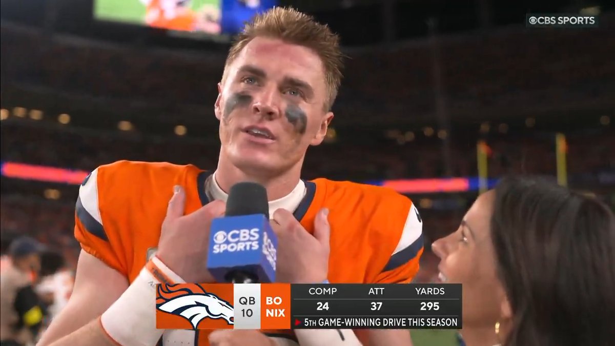 "Before the snap I actually told him: 'Be ready for this corner ball.'" - Bo Nix on the connection with Troy Franklin to set up the Denver Broncos game-winner (Tracy Wolfson)