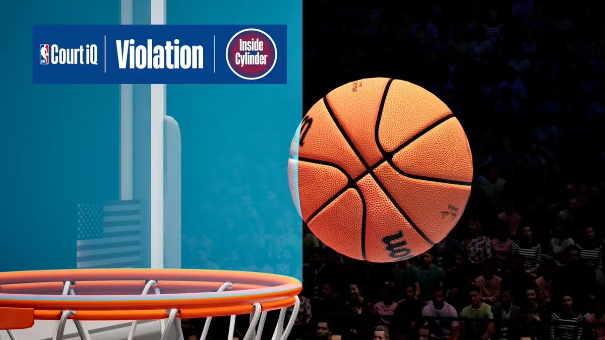 During Q1 of tonight's #PORatDAL game, Replay Center officials utilized NBA Court iQ to confirm the initial ruling of offensive basket interference by DAL as contact occurred when the ball was still inside the cylinder.