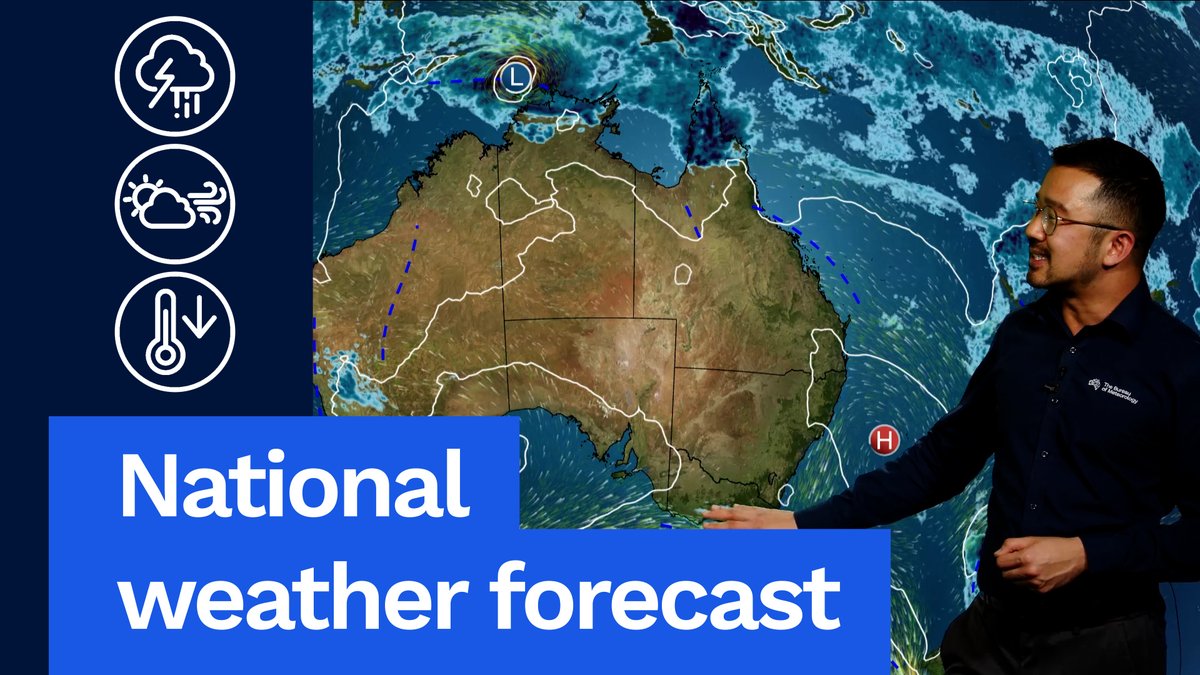 National Weather Forecast: Tropical low off the NT, storms in WA. Video current as 1:00 pm AEDT Monday 17 November 2025. For the latest forecasts and warnings go to our website or the BOM Weather app.