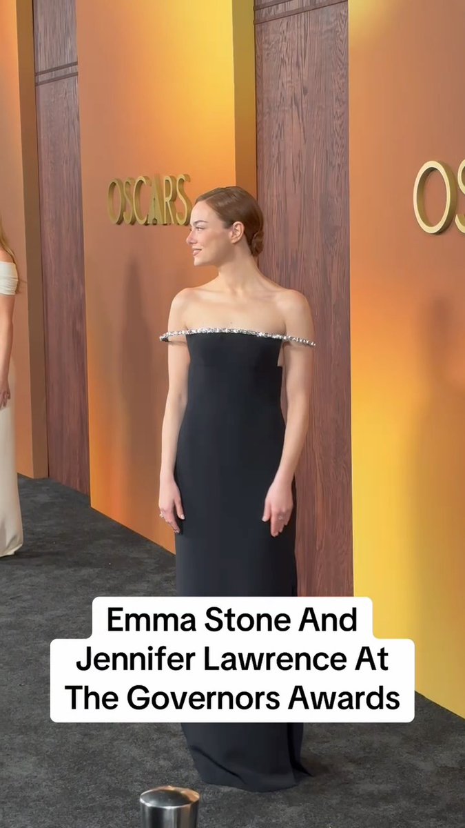 Emma Stone and Jennifer Lawrence arrive at this year’s Governors Awards.
