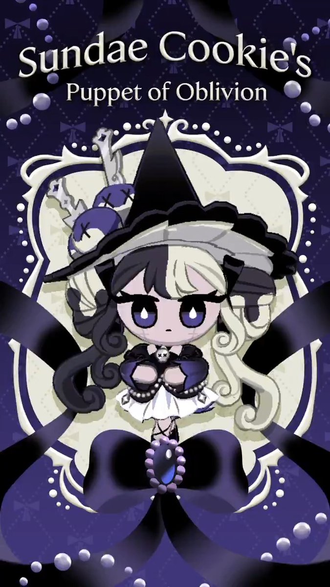 "Oh dear, the sun set already?" A new Costume: Sundae Cookie's Puppet of Oblivion has arrived! Obtain the Costume by clearing Abyss Raid's HELL difficulty, and meet Sundae Cookie with her new attire! #CookieRun #TowerOfAdventures #Update #AbyssRaid