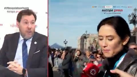 Óscar Puente: "Ayer Ayuso felicitó al presidente de Ecuador porque habían detenido a un narcotraficante. Lo había detenido la Policía Nacional en Málaga. Saquen ustedes sus propias conclusiones, hay gente que vive en una realidad paralela" #EPDesayunoOscarPuente
