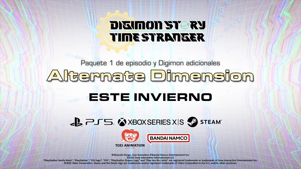 ¡Nuevas rutas de megaevolución y contenido adicional te esperan con el DLC 'Alternate Dimension'! ¡Este paquete de contenido descargable de #Digimon Story #TimeStranger forma parte del pase de temporada y estará disponible este invierno!