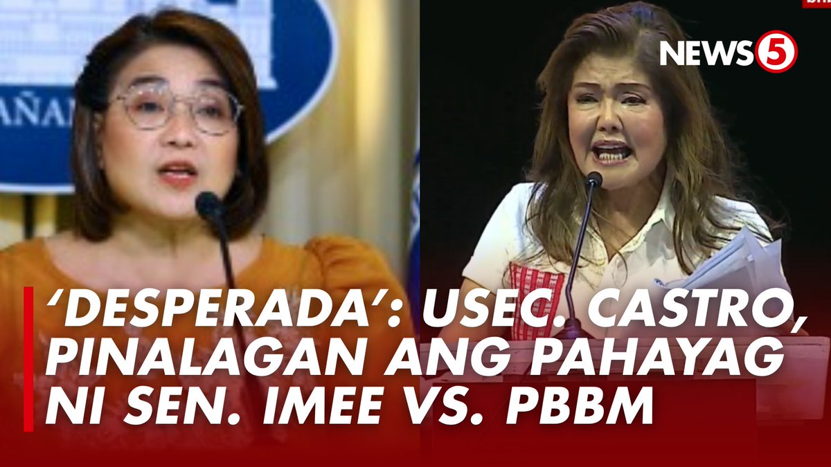 'ANONG KLASENG KAPATID SI SENATOR IMEE?... NAKAKAHIYA' Tinawag ni Palace Press Officer Usec. Claire Castro na desperada si Sen. Imee Marcos kasunod ng mga pahayag nito laban kay Pres. Bongbong Marcos sa idinadaos na peace rally ng Iglesia ni Cristo sa Quirino Grandstand ngayong Lunes, Nov. 17.