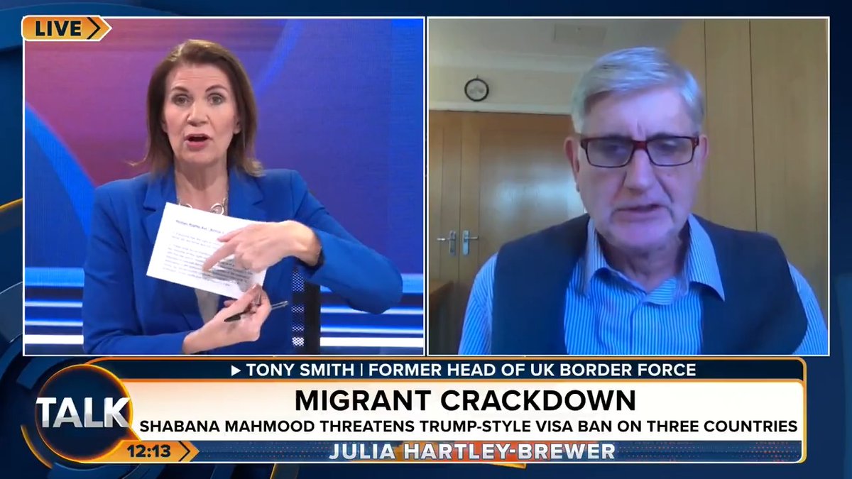 🚨 Julia Hartley-Brewer's scathing review of "human rights lunatics" serving as lawyers and judges over their interpretation of the ECHR. "How have they managed to interpret the right of foreign criminals to have the right to stay here under Article 8?" Julia Hartley-Brewer