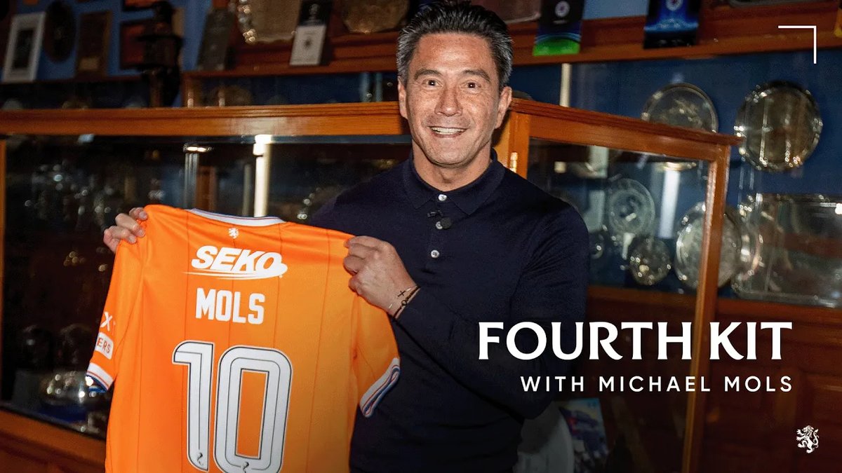 💭 'I like the colour. The future is bright, the future is orange.' 💙 We sat down with Michael Mols to chat about Rangers' fourth kit, his memories of the Dutch influence at the club, and the difference in football from when he played to now. 🛍️
