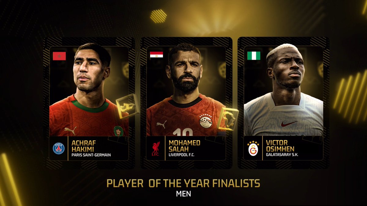 The best of the best. Three finalists. Who's your Men's Player of the Year? 🌟 #CAFAwards2025