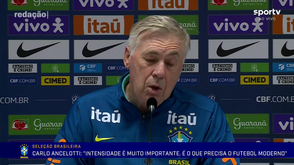 Técnico da Seleção, Ancelotti responde se pretende utilizar Luciano Juba contra a Tunísia e sobre as chances do jogador de estar na Copa: "Estamos muito contentes com ele"