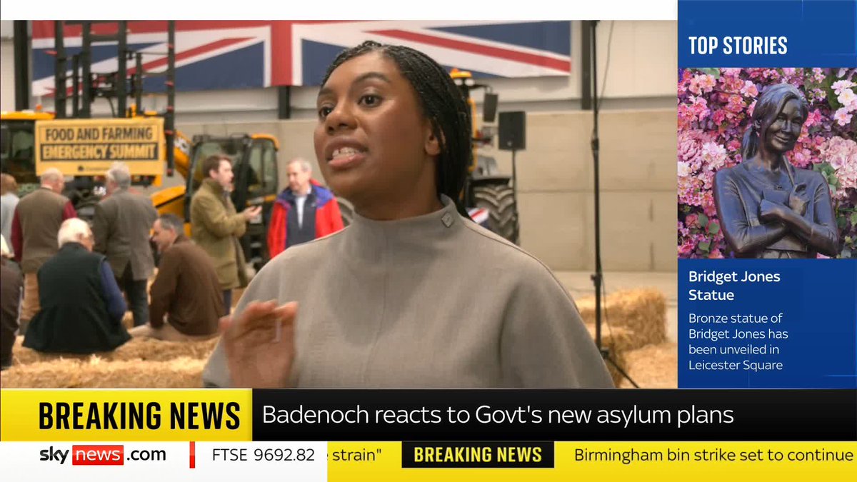 'It's a small step in the right direction', says Tory leader Kemi Badenoch as she reacts to the government's plan to reform the UK's asylum system. She says her party will 'help' the government rather than 'fight' the policy. 🔗 📺 Sky 501 and YouTube