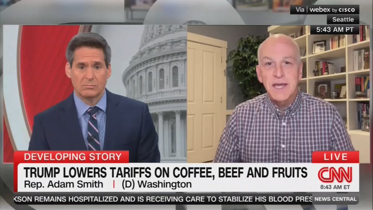 Rep. Smith: One of the cornerstones of Trump's campaign was inflation is too high. Then he comes in and puts tariffs on everything. That's going to increase costs. Now, belatedly, he's figuring out that he set the house on fire, so maybe he ought to try to put it out. Trump has done literally nothing to help the high cost of living. And in most of those areas, he's actually gone the other way.