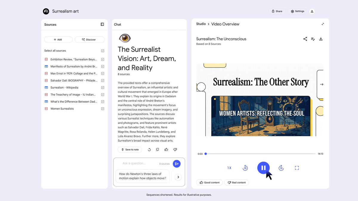 Custom video overviews are officially 100% rolled out to ALL users! 🤩 What have been some of your favorite prompts you’ve tried? Do we need to add some more presets? Drop the prompts and example video overviews below!