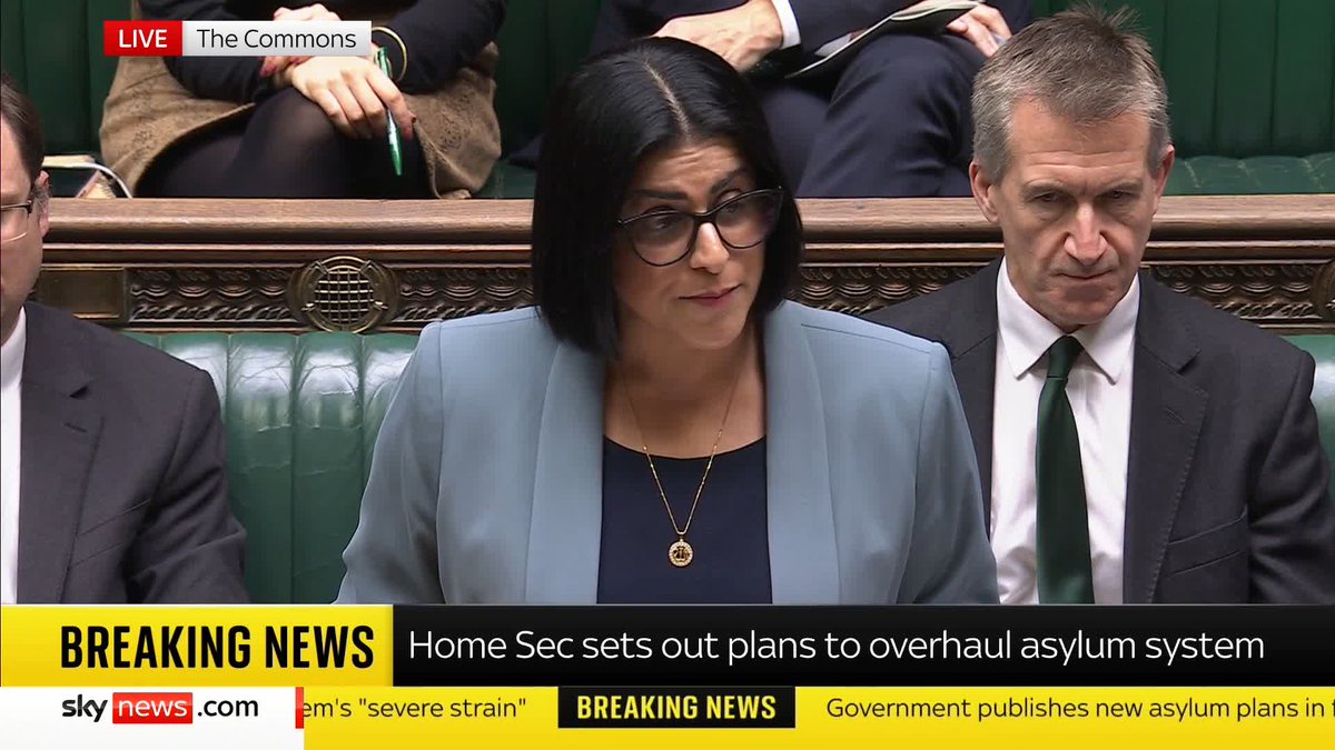Home Secretary Shabana Mahmood outlines changes to the UK's asylum system: 1️⃣ Cutting refugee status grant from five to two and a half years 2️⃣ Renewing status only if returning home is impossible 3️⃣ Permanent settlement after 20 years not five