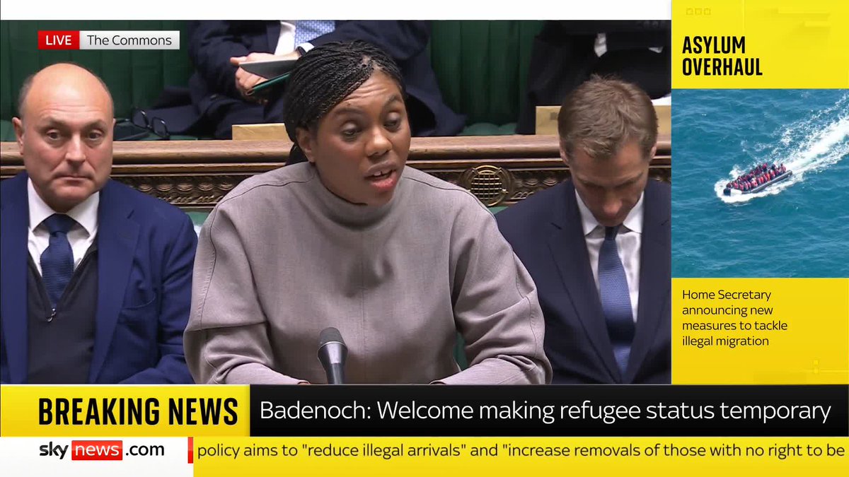 "I urge her [Shabana Mahmood] to take me up on my offer to work together." The leader of the Conservatives, Kemi Badenoch, suggests a collaboration on asylum reforms. 📺 Sky 501 and YouTube