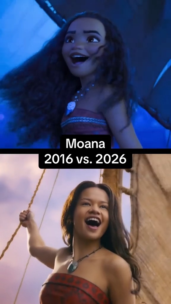 #Moana Animated 2016 vs. Live-Action 2026. 🌊