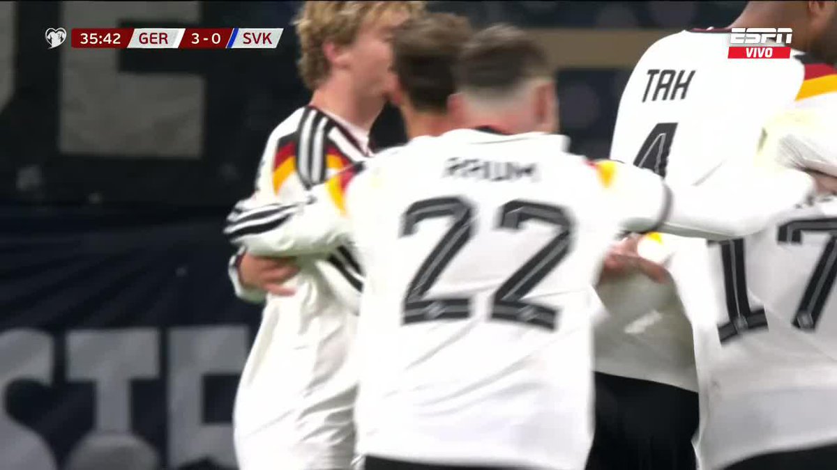 Una gran asistencia de Florian Wirtz con Alemania 🤩