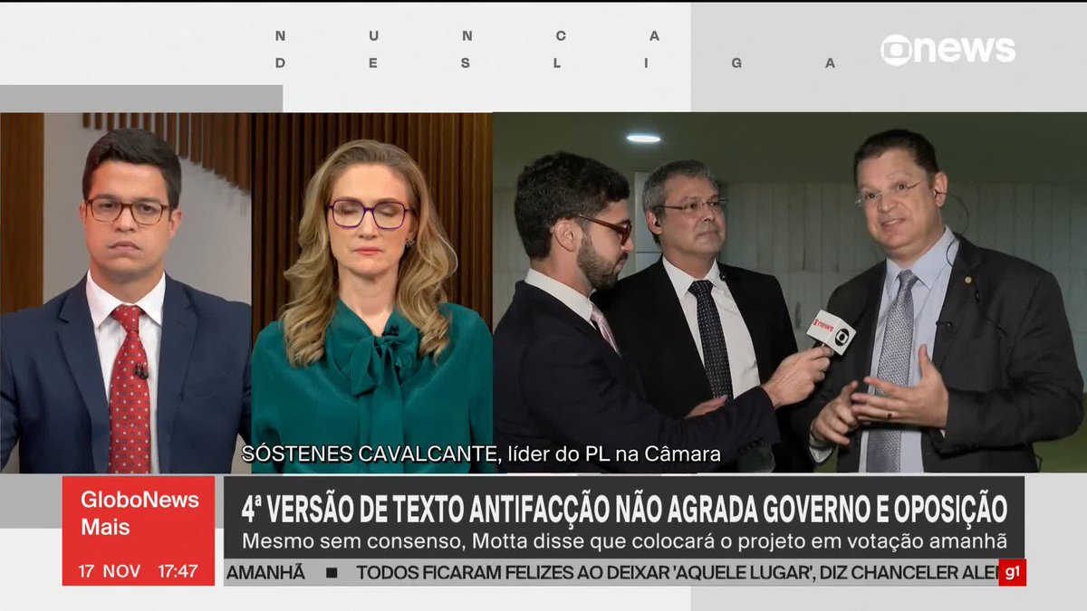 “Qual o problema de transformar estes criminosos em terroristas?”, indaga o líder do PL na Câmara, deputado Sóstenes Cavalcante. “Vamos ter cooperação internacional de inteligência, de enfrentamento ao crime.” #GloboNewsMais ➡ Assista à #GloboNews:
