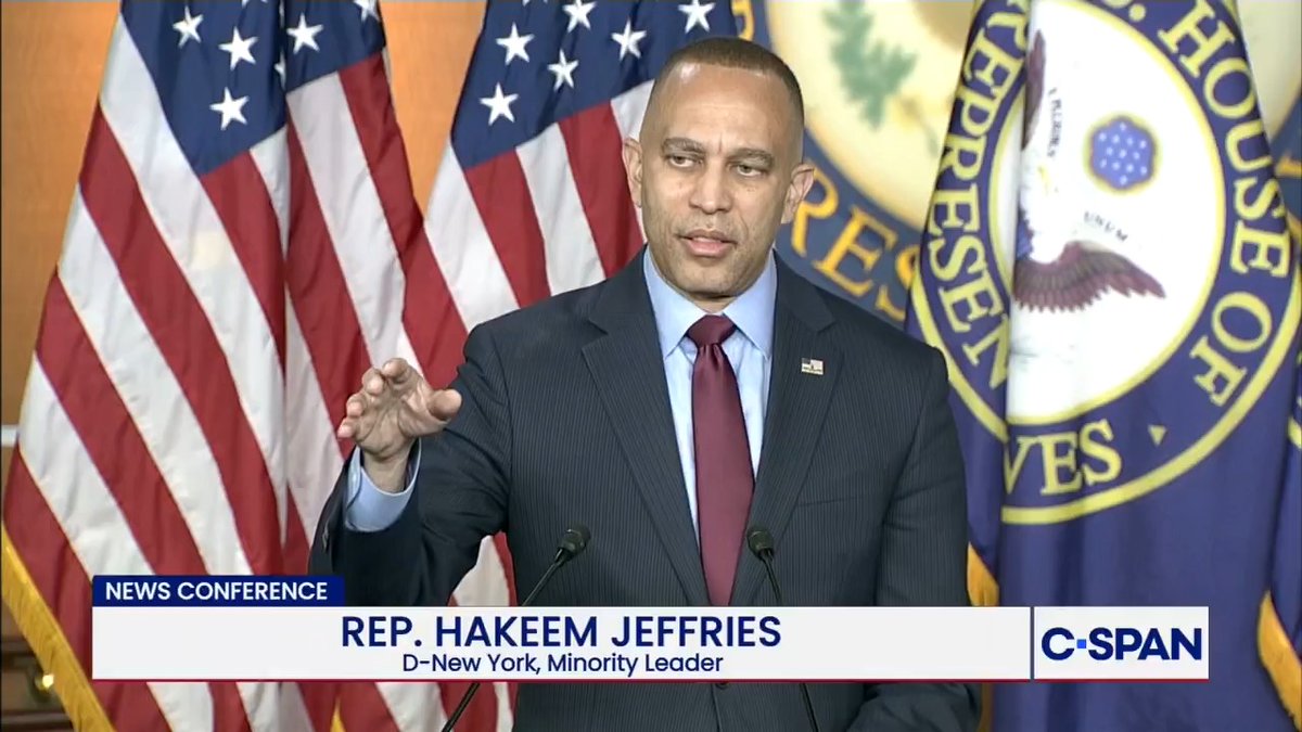 JEFFRIES: “Donald Trump appears to have chickened out on the Epstein scandal. He's caved. It's a complete and total surrender.”