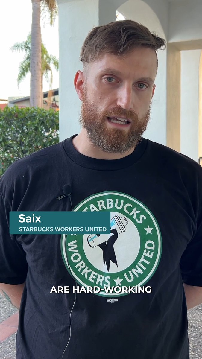 Starbucks Starbucks Workers United baristas at corporate stores nationwide are on strike! For 4 years, they have fought tirelessly for a fair contract, and Starbucks has responded by union-busting. America’s unions stand in solidarity with baristas. We have your backs! ✊