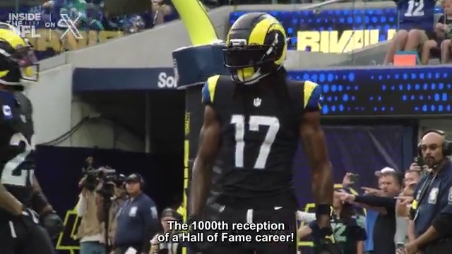 No one was more excited for Davante Adams on his 1,000th career reception than Puka Nacua 💙 Inside the NFL Week 11 Mic'd Up on X
