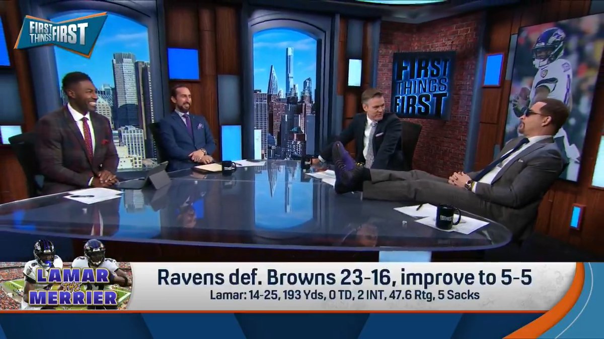 .Chris Broussard brought out THE BOX after the Ravens win over the Browns…. “But I gotta be honest, I actually moved a little further away from the robe yesterday. I almost took the Jordans off!”