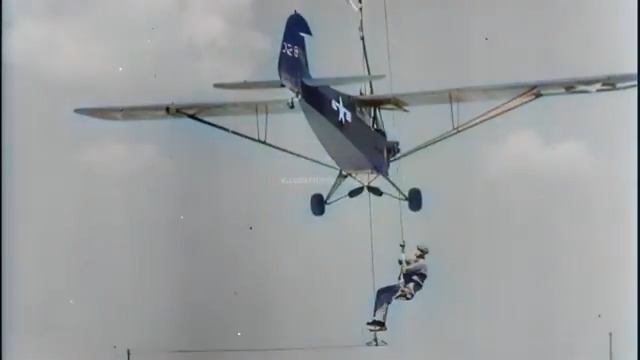 Here is a shaky but interesting look at an L5 attempting a recovery by hook using the Broadie system on an LST parked just offshore of Okinawa on April 1, 1945. I also included a more detailed clip onshore that shows how the Brodie system worked. First time seeing it, myself.🫡