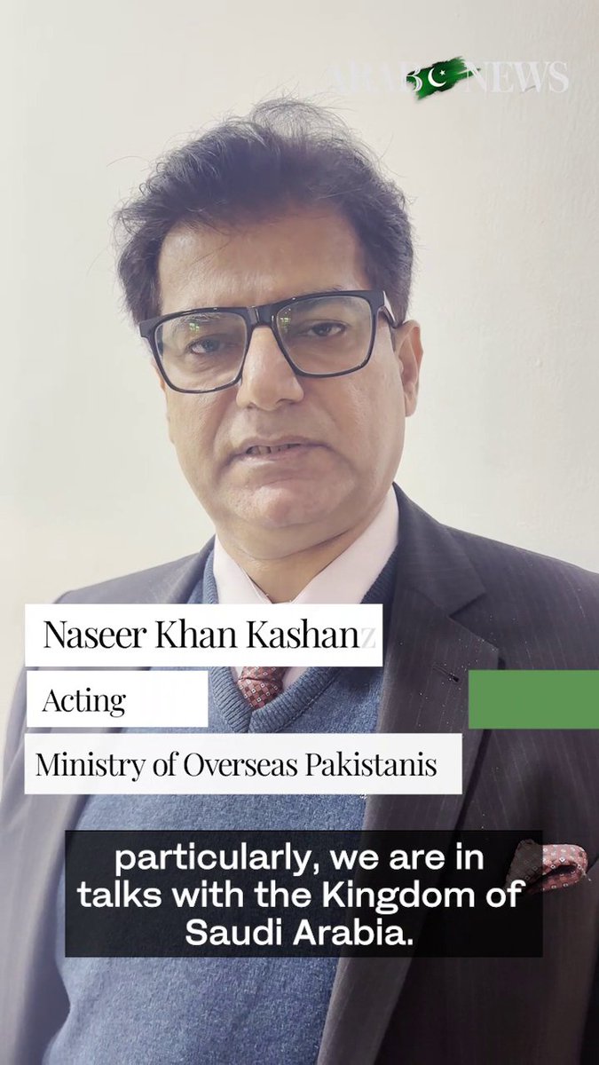 Pakistan in “extensive negotiations” with Saudi Arabia to double the number of Pakistani workers in Saudi Arabia in the coming years to 1 million, Secretary Ministry of Overseas Pakistanis.
