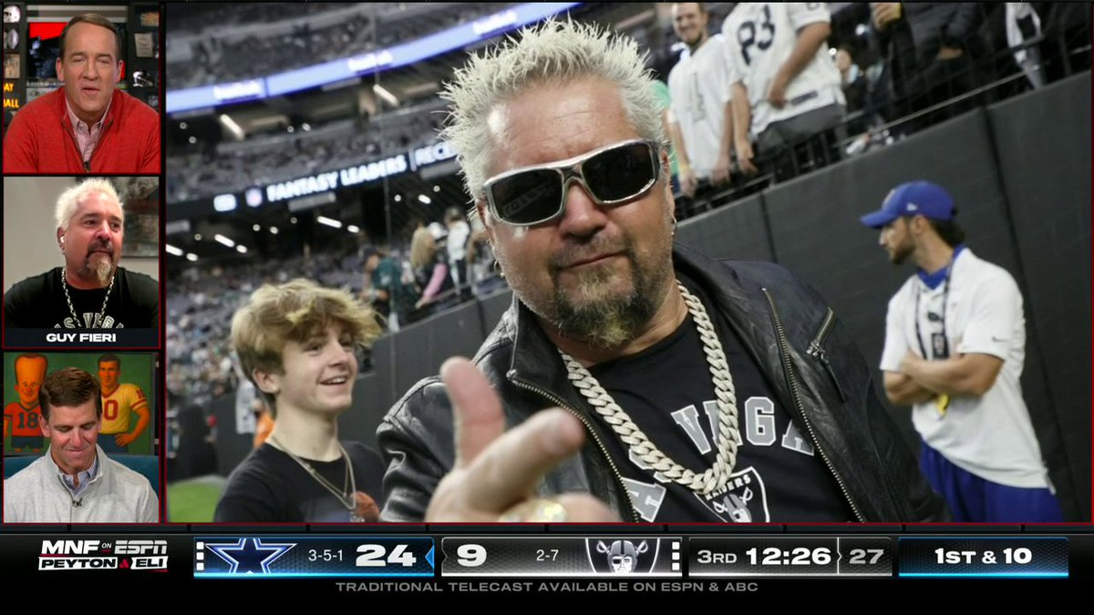 Guy Fieri became a Raiders fan because of Ken Stabler 🔥 Watch the ManningCast on ESPN2 and the ESPN App 🍿 Omaha Productions