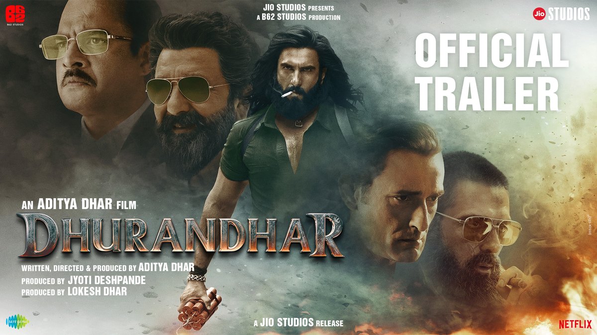 Tum Logon Ke Patakhe Khatm Hogaye Ho Toh Mai Dhamaka Shuru Karu! #DhurandharTrailer Out Now! 🔗 - In Cinemas 5th December. Ranveer Singh #AkshayeKhanna Sanjay Dutt Ranganathan Madhavan arjun rampal #SaraArjun TheRakeshBedi Aditya Dhar #JyotiDeshpande lokesh dhar #JioStudios B62 Studios Saregama