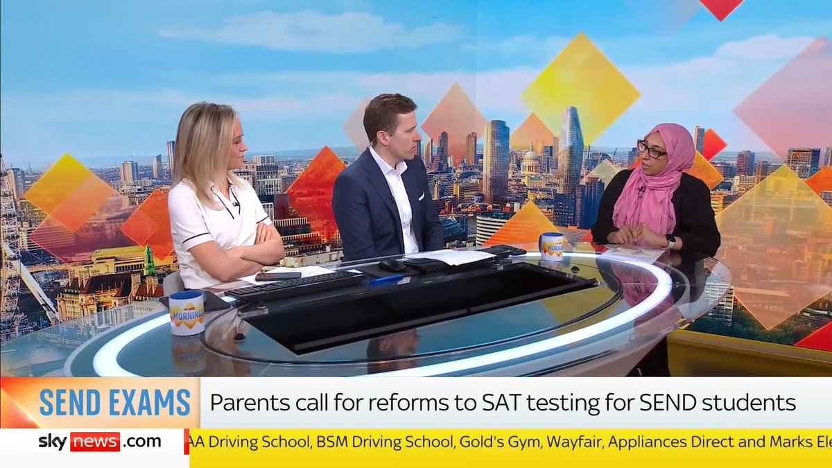 Should exams for SEND students change in schools? 🗣️ "Yes, there is definitely a place for exams... but when talking about children with special educational needs, it needs to be an inclusive approach" - Sky's Anjum Peerbacos Ridge & Frost