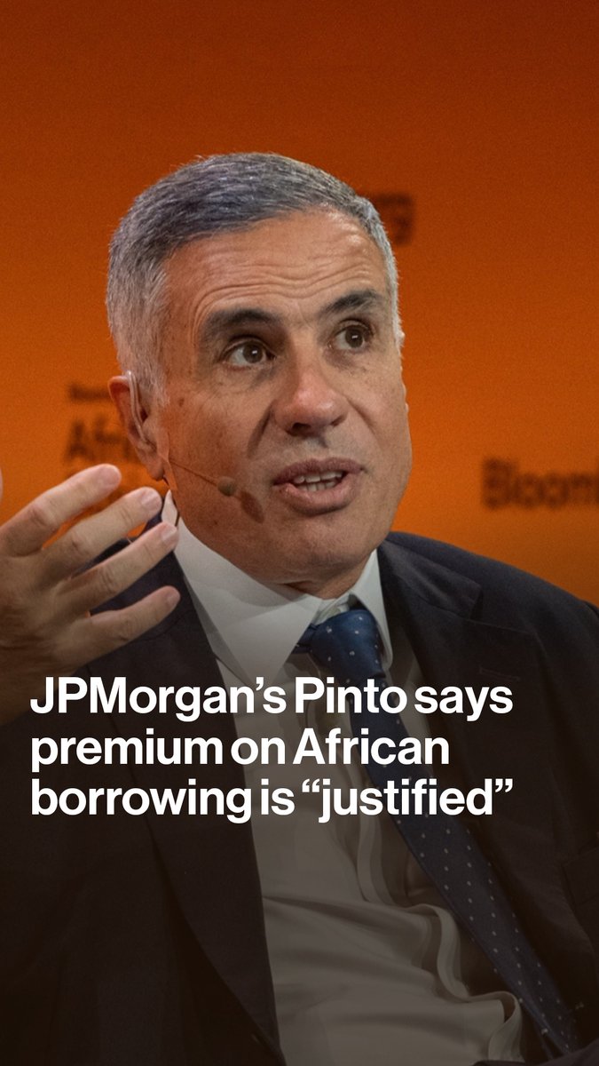 "It is what it is." The risk premium on African assets is "justified," argues JPMorgan's Daniel Pinto. He spoke at the Africa Business Summit with Bloomberg News Deputy Editor-in-Chief Reto Gregori